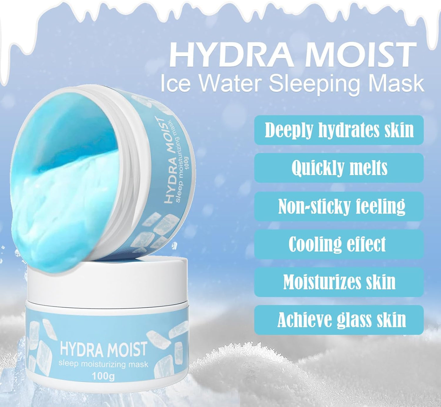 Beauty Hydra Moist Ice Water Sleeping Mask, Hydramoist Ice Water Sleeping Mask, Moisturizer Skin Care Lotion Cream, Hidrata Profundamente Para Aliviar La Sequedad Y La Falta De Brillo (#2)
