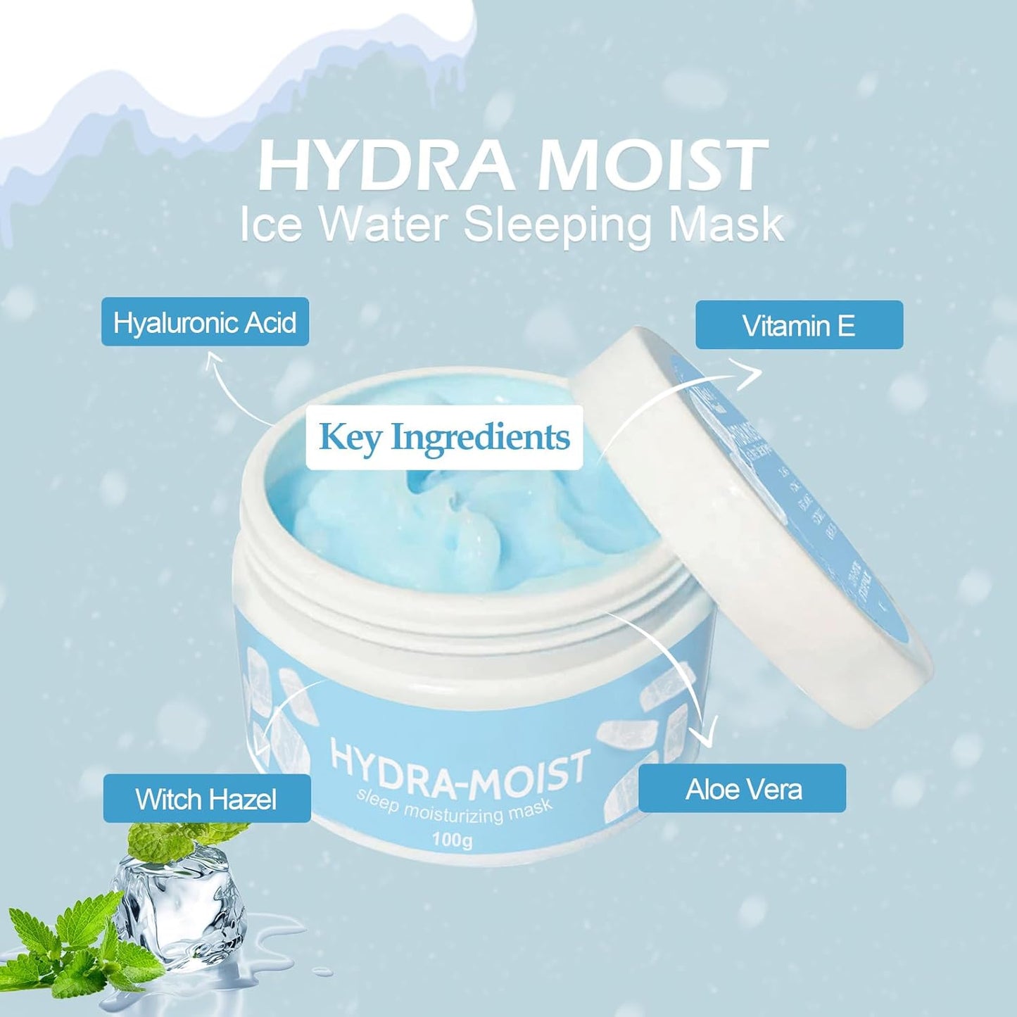 Beauty Hydra Moist Ice Water Sleeping Mask, Hydramoist Ice Water Sleeping Mask, Moisturizer Skin Care Lotion Cream, Hidrata Profundamente Para Aliviar La Sequedad Y La Falta De Brillo (#2)