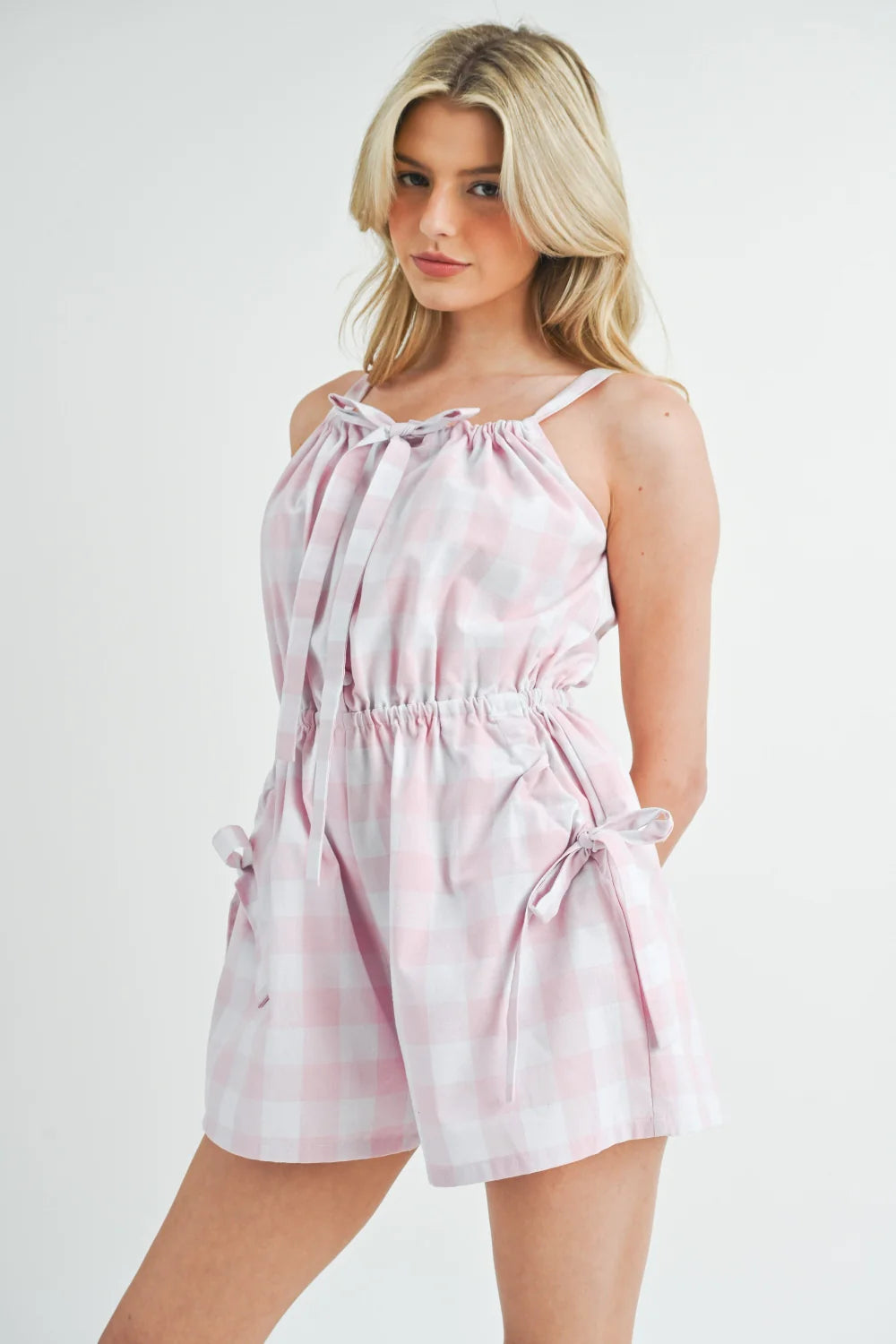 Pelele Camisero de Lino con Cuadros Vichy