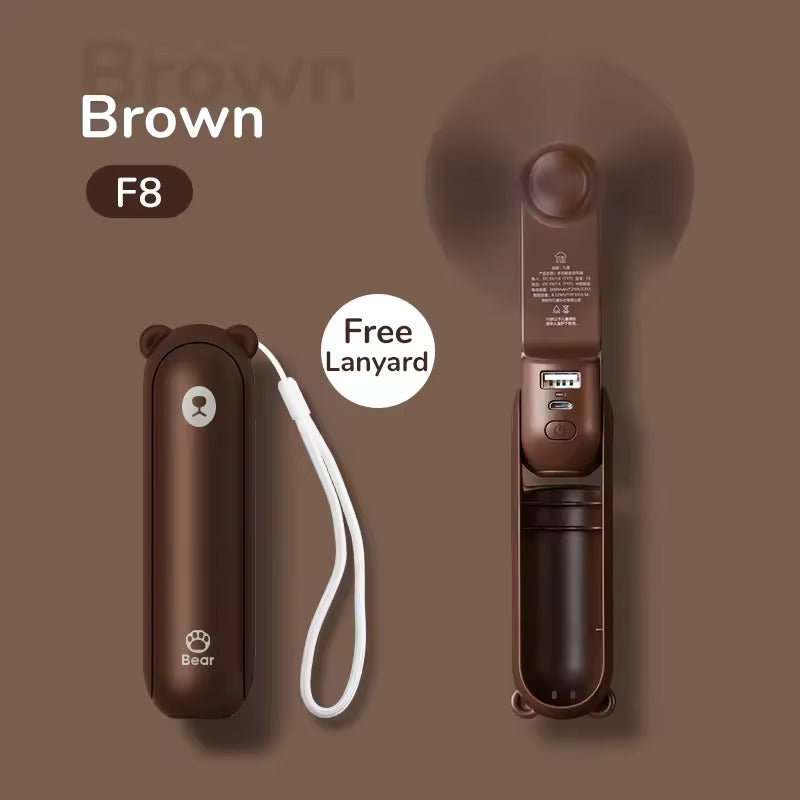 Portable 3-in-1 Pocket Fan with Power Bank