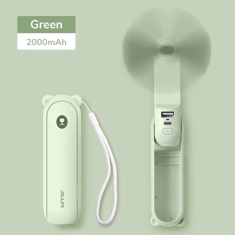 Portable 3-in-1 Pocket Fan with Power Bank