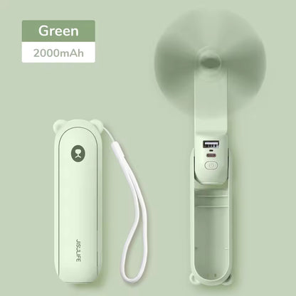 Portable 3-in-1 Pocket Fan with Power Bank